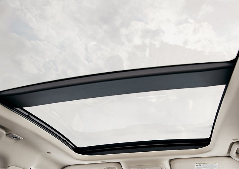 The available panoramic Vista Roof® is shown from inside a 2024 Lincoln Corsair® SUV. | Klaben Lincoln in Kent OH