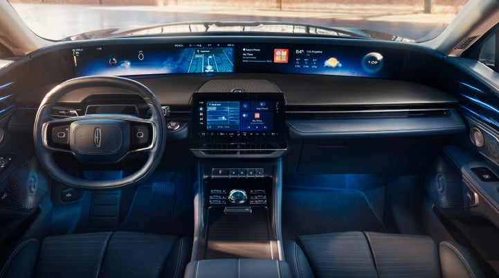 A large panoramic display is shown on the dashboard of a 2025 Lincoln Nautilus® SUV | Klaben Lincoln in Kent OH