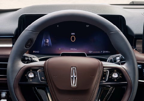 The driver’s information cluster display behind the steering wheel is shown. | Klaben Lincoln in Kent OH